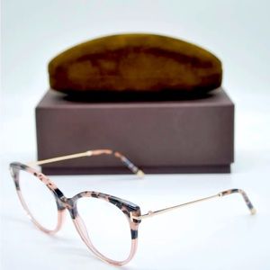 Authentic Tom Ford TF 5770-B Havana 54mm Round Blue Light Blocking Glasses